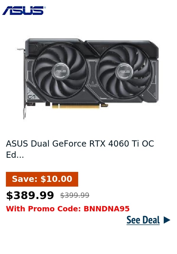 ASUS Dual GeForce RTX 4060 Ti OC Ed...