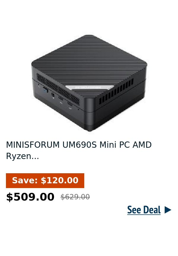 MINISFORUM UM690S Mini PC AMD Ryzen...