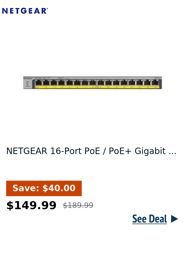 NETGEAR 16-Port PoE / PoE+ Gigabit ...