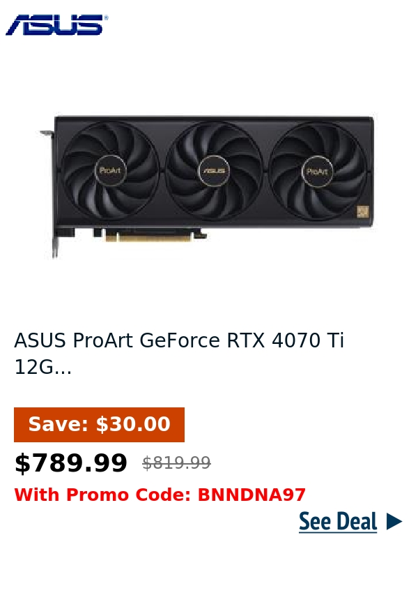 ASUS ProArt GeForce RTX 4070 Ti 12G...