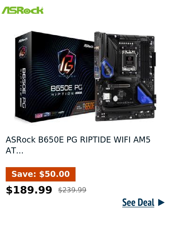 ASRock B650E PG RIPTIDE WIFI AM5 AT...