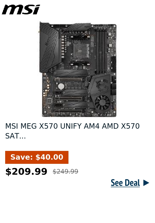 MSI MEG X570 UNIFY AM4 AMD X570 SAT...