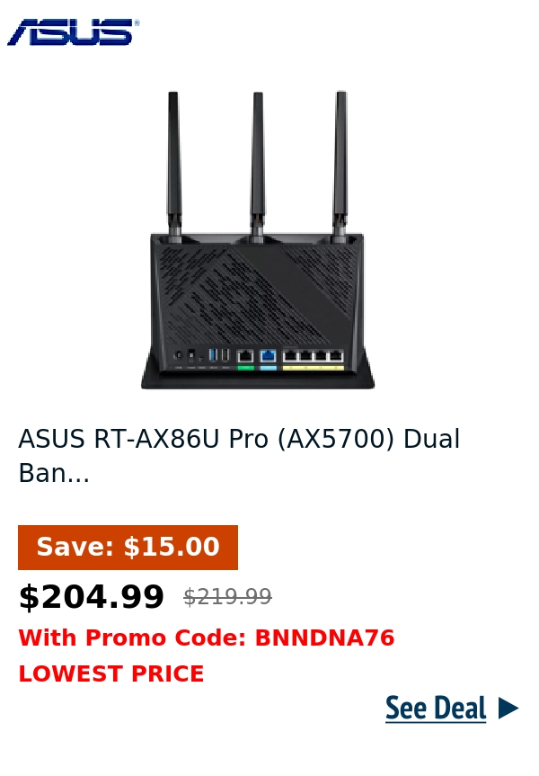 ASUS RT-AX86U Pro (AX5700) Dual Ban...