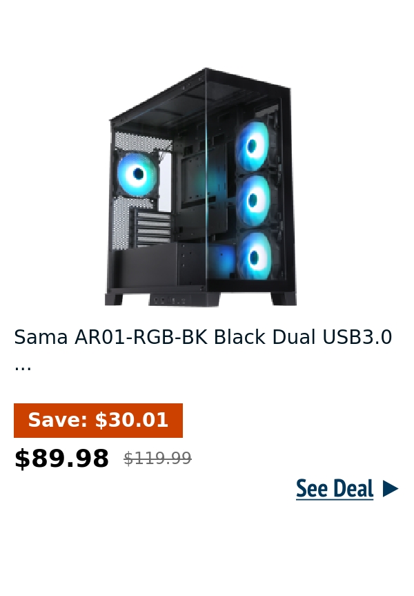 Sama AR01-RGB-BK Black Dual USB3.0 ...