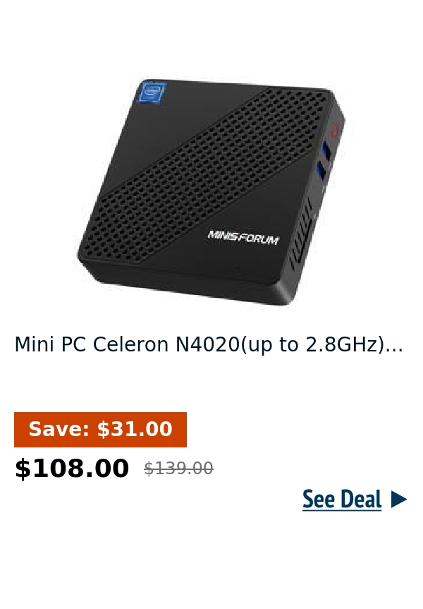 Mini PC Celeron N4020(up to 2.8GHz)...