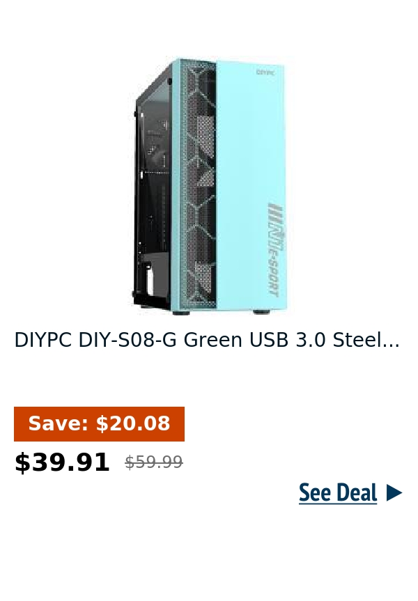 DIYPC DIY-S08-G Green USB 3.0 Steel...