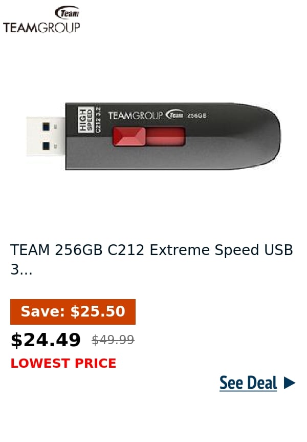 TEAM 256GB C212 Extreme Speed USB 3...