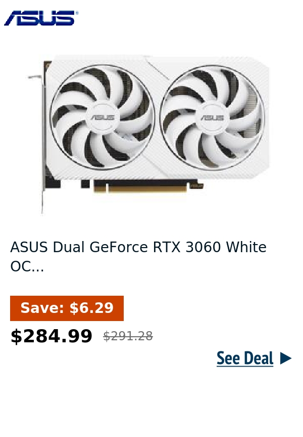 ASUS Dual GeForce RTX 3060 White OC...