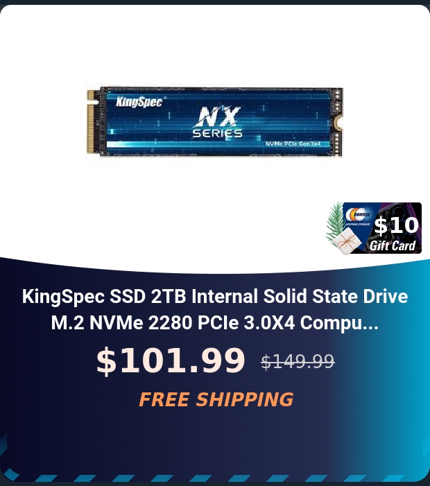KingSpec SSD 2TB Internal Solid State Drive M.2 NVMe 2280 PCIe 3.0