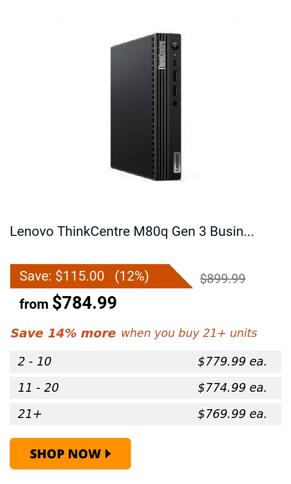 Lenovo ThinkCentre M80q Gen 3 Busin...