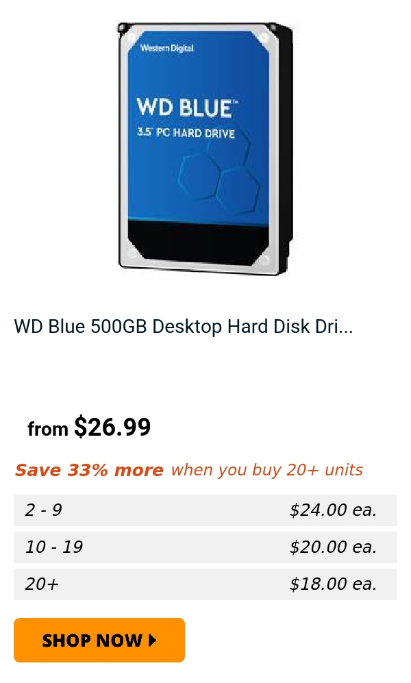 WD Blue 500GB Desktop Hard Disk Dri...