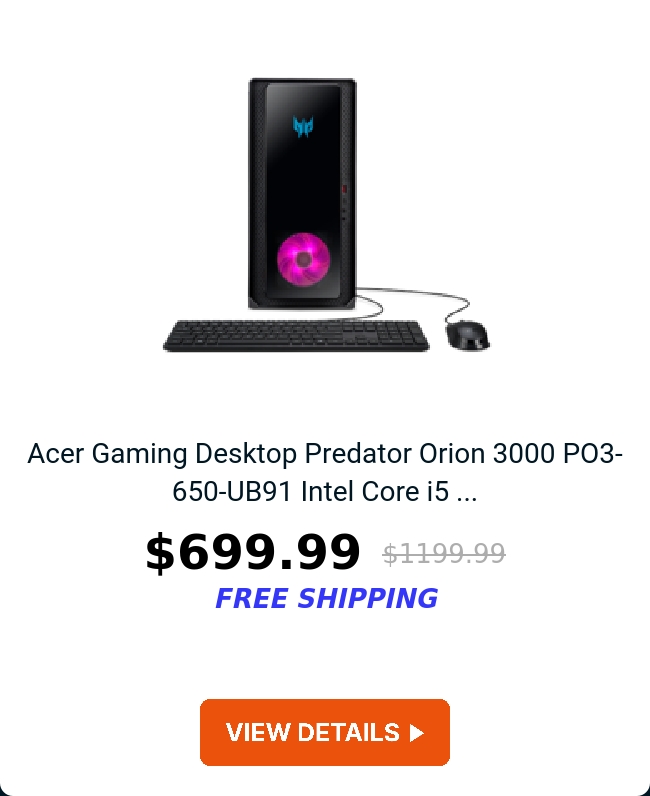 Acer Gaming Desktop Predator Orion 3000 PO3-650-UB91 Intel Core i5 ...