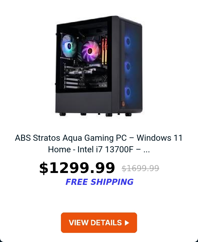 ABS Stratos Aqua Gaming PC – Windows 11 Home - Intel i7 13700F – ...