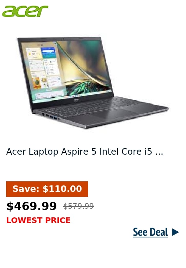 Acer Laptop Aspire 5 Intel Core i5 ...