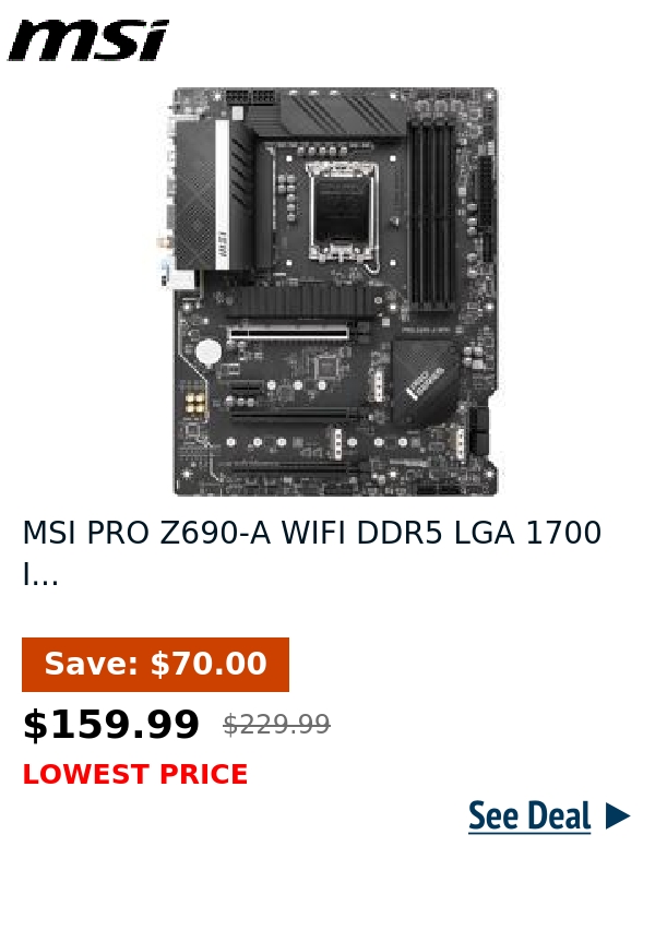 MSI PRO Z690-A WIFI DDR5 LGA 1700 I...