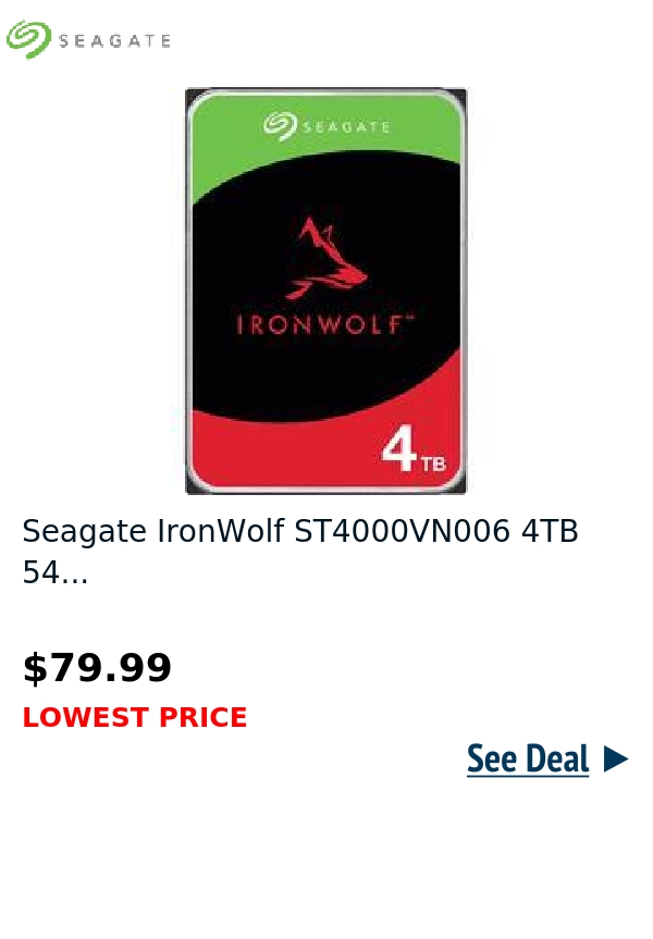 Seagate IronWolf ST4000VN006 4TB 54...