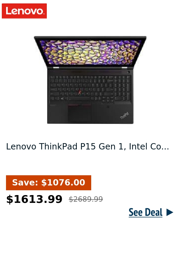 Lenovo ThinkPad P15 Gen 1, Intel Co...
