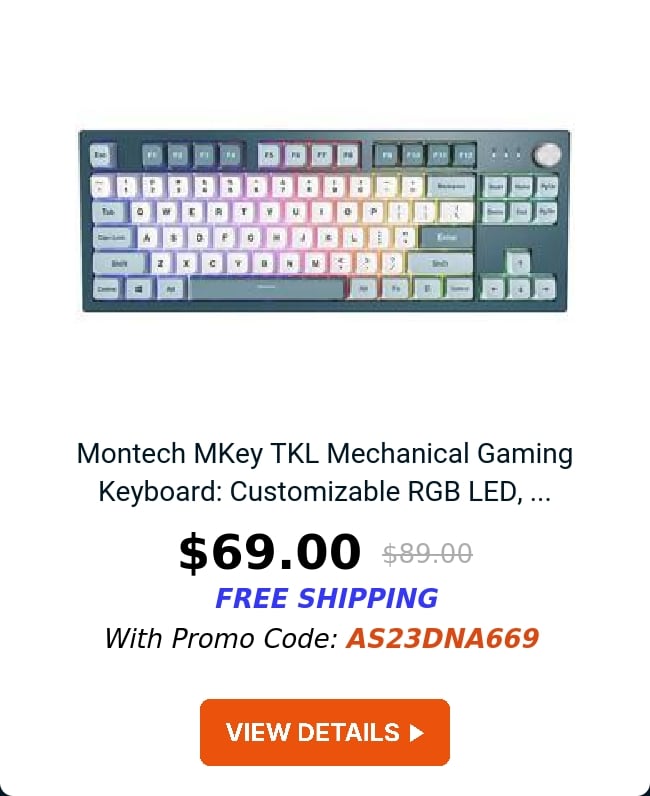 Montech MKey TKL Mechanical Gaming Keyboard: Customizable RGB LED, ...