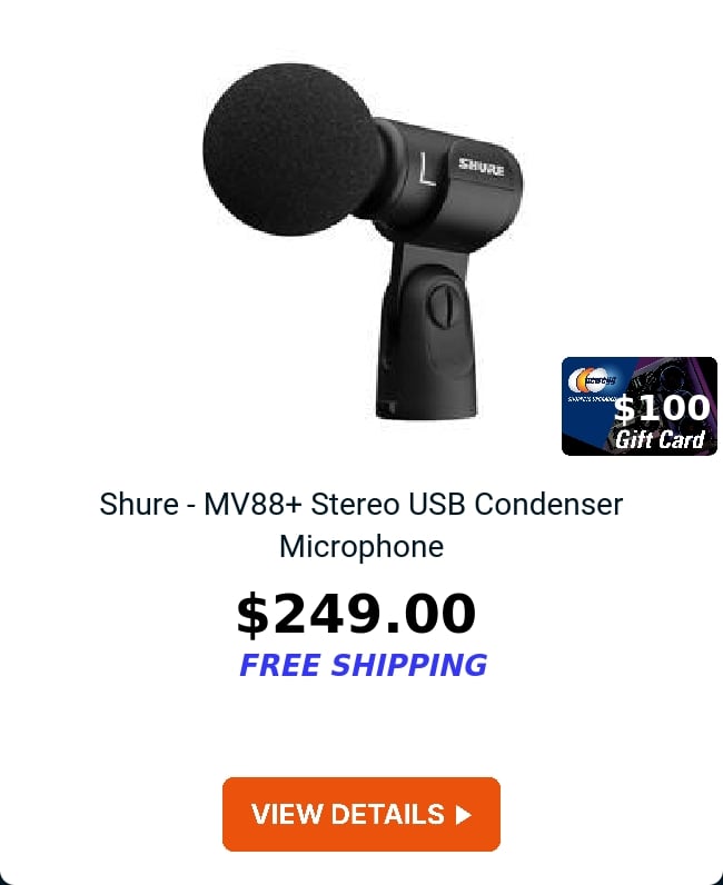 Shure - MV88+ Stereo USB Condenser Microphone 