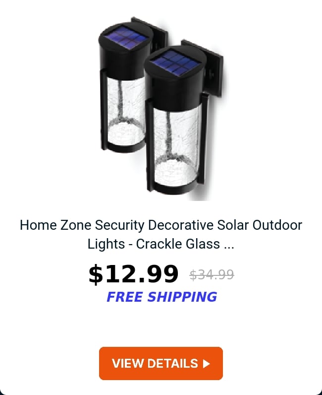 Home Zone Security Decorative Solar Outdoor Lights - Crackle Glass ...