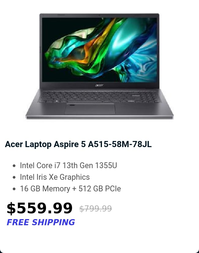 Acer Laptop Aspire 5 A515-58M-78JL 