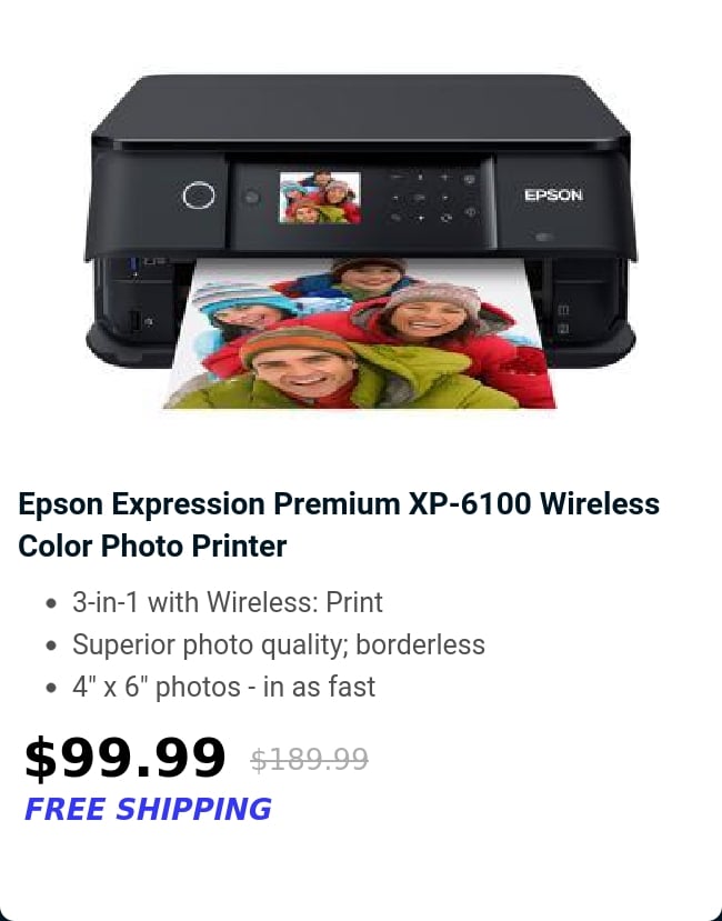 Epson Expression Premium XP-6100 Wireless Color Photo Printer 