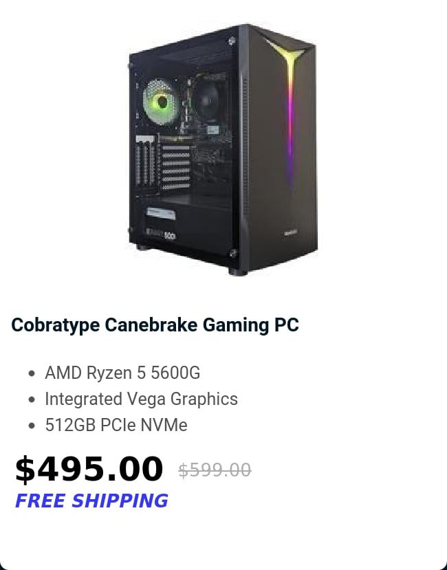 Cobratype Canebrake Gaming PC 