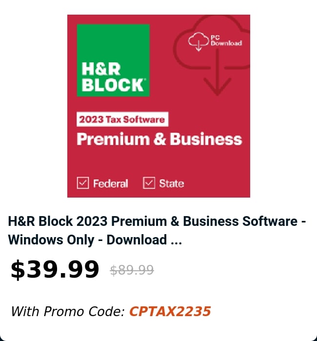 H&R Block 2023 Premium & Business Software - Windows Only - Download ...