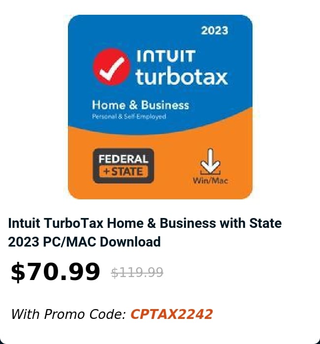 Intuit TurboTax Home & Business with State 2023 PC/MAC Download 