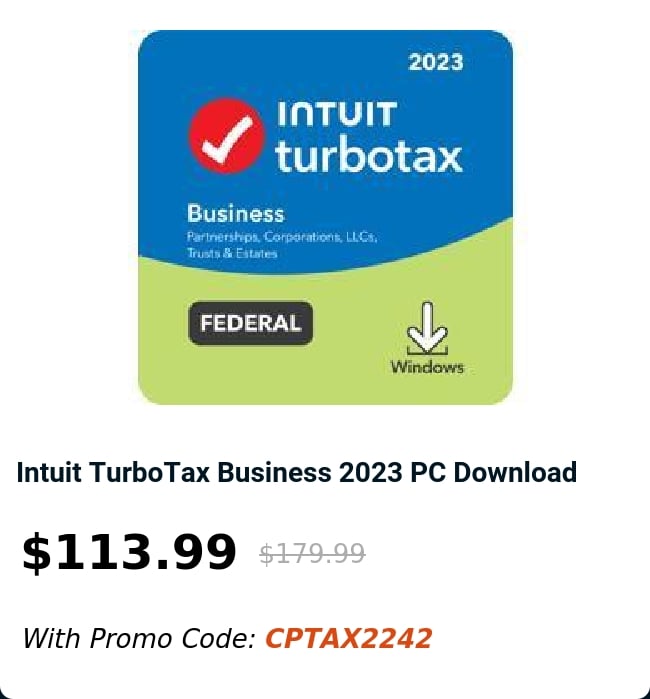 Intuit TurboTax Business 2023 PC Download 