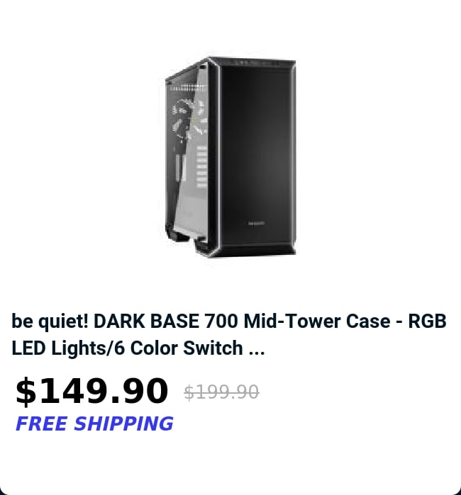 be quiet! DARK BASE 700 Mid-Tower Case - RGB LED Lights/6 Color Switch ...