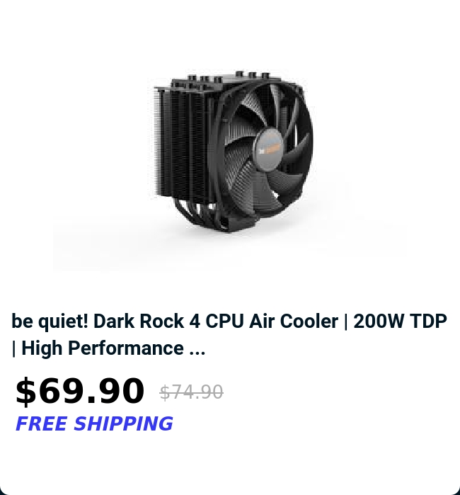 be quiet! Dark Rock 4 CPU Air Cooler | 200W TDP | High Performance ...