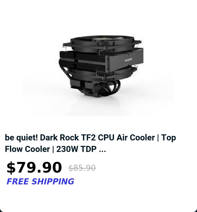 be quiet! Dark Rock TF2 CPU Air Cooler | Top Flow Cooler | 230W TDP ...