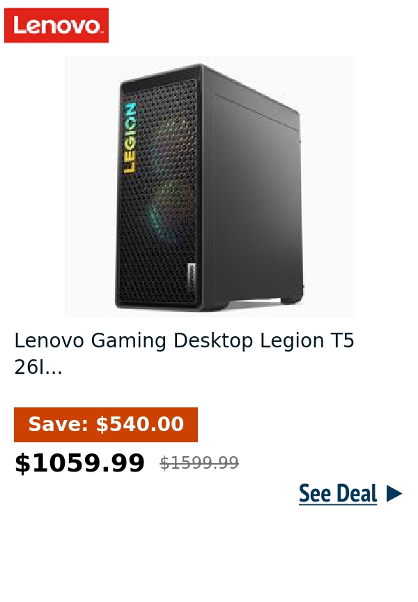 Lenovo Gaming Desktop Legion T5 26I...