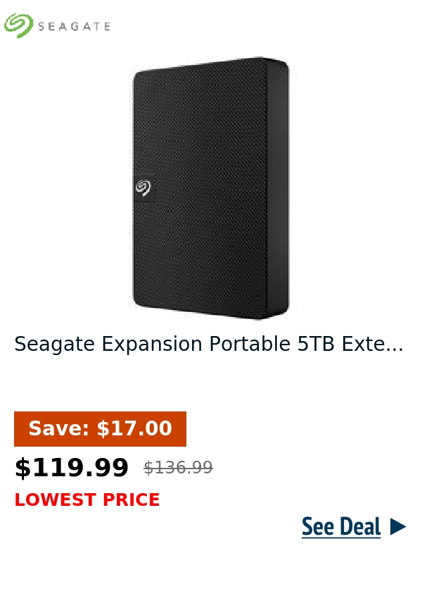 Seagate Expansion Portable 5TB Exte...