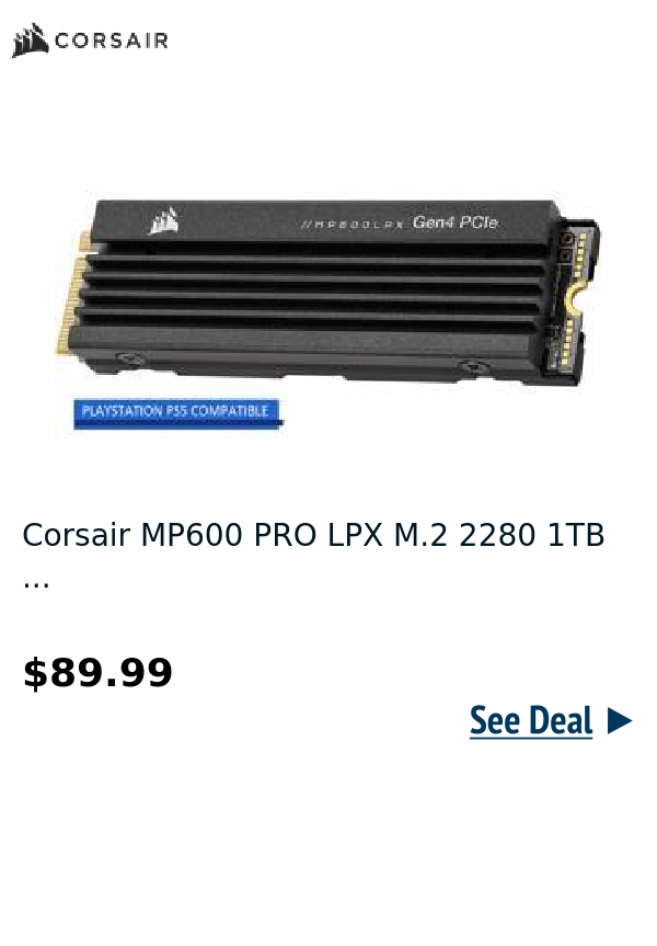 Corsair MP600 PRO LPX M.2 2280 1TB ...