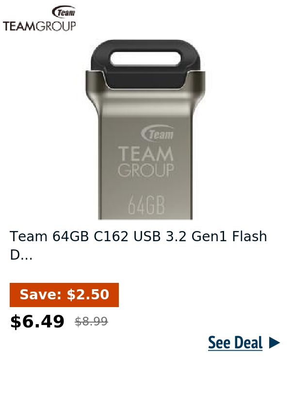 Team 64GB C162 USB 3.2 Gen1 Flash D...