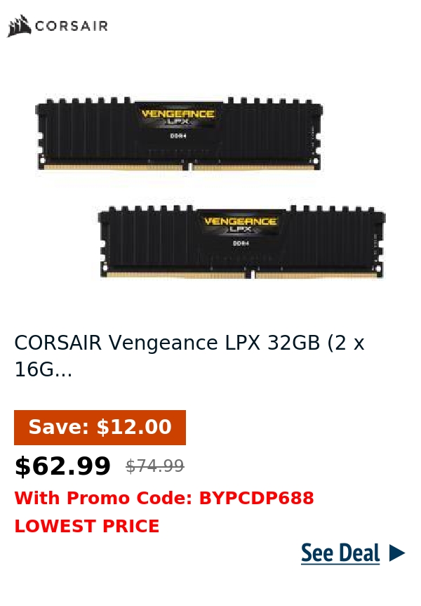 CORSAIR Vengeance LPX 32GB (2 x 16G...