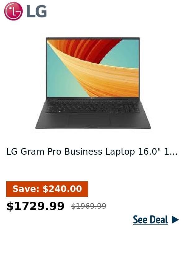 LG Gram Pro Business Laptop 16.0