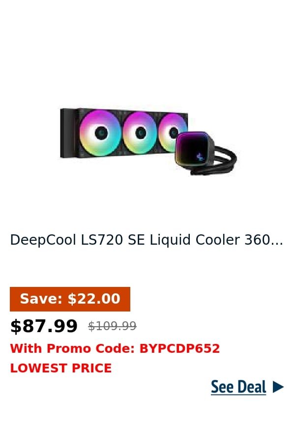 DeepCool LS720 SE Liquid Cooler 360...