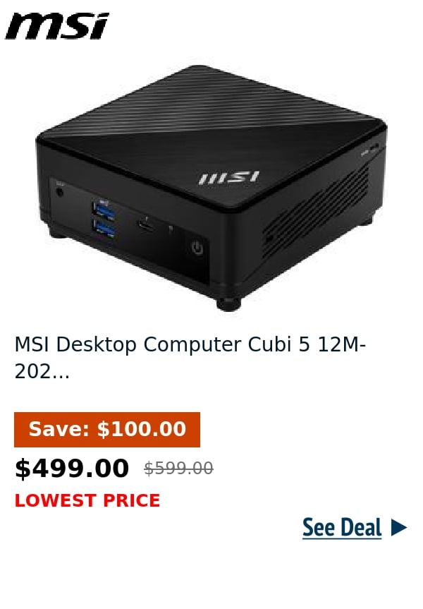 MSI Desktop Computer Cubi 5 12M-202...