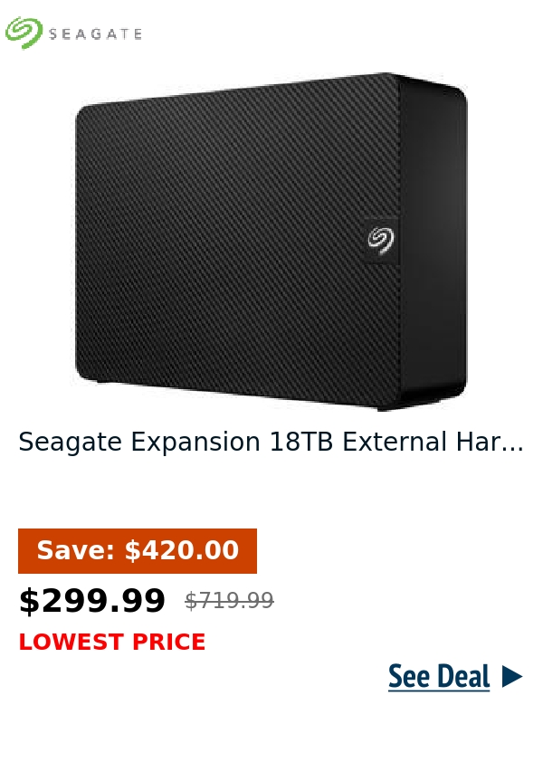 Seagate Expansion 18TB External Har...