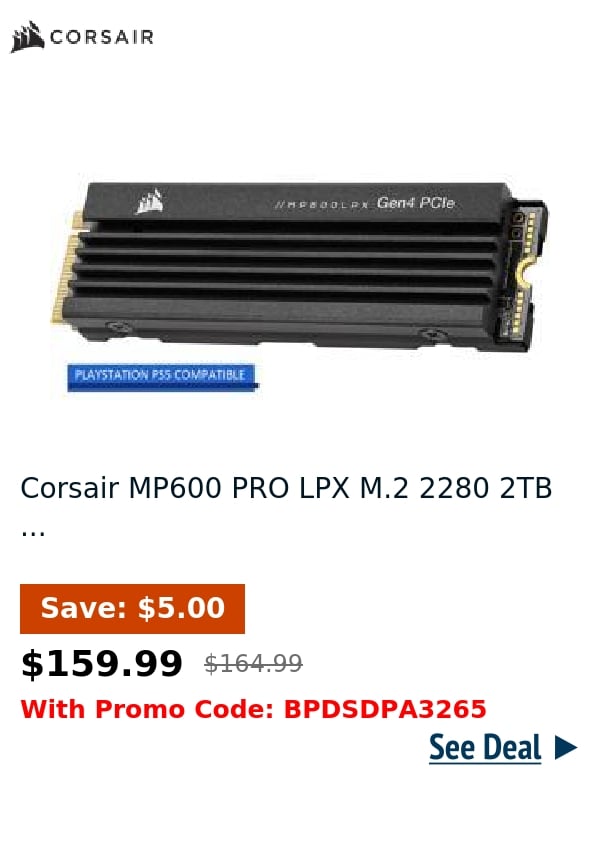 Corsair MP600 PRO LPX M.2 2280 2TB ...