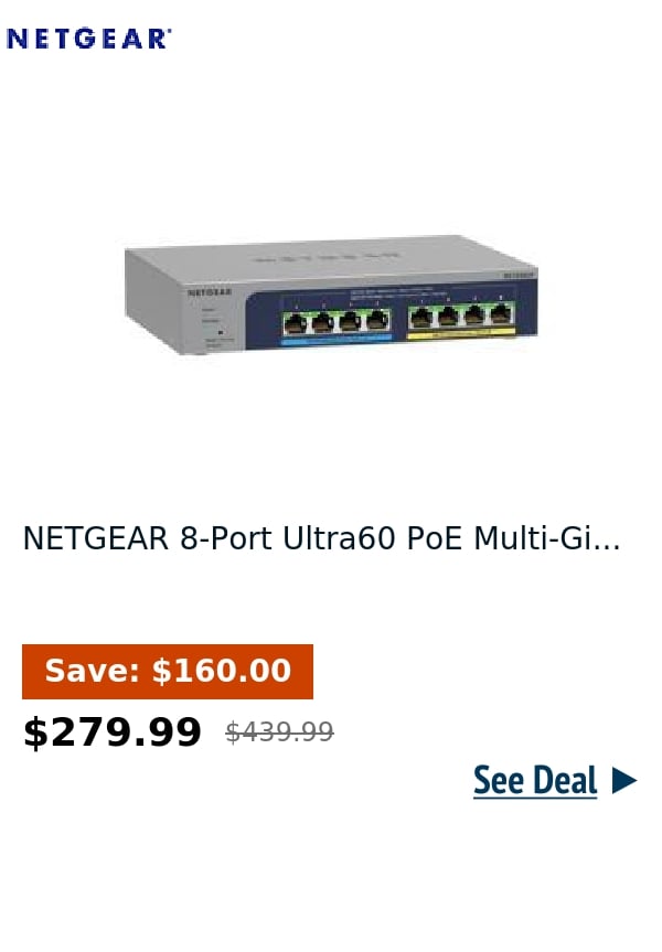 NETGEAR 8-Port Ultra60 PoE Multi-Gi...