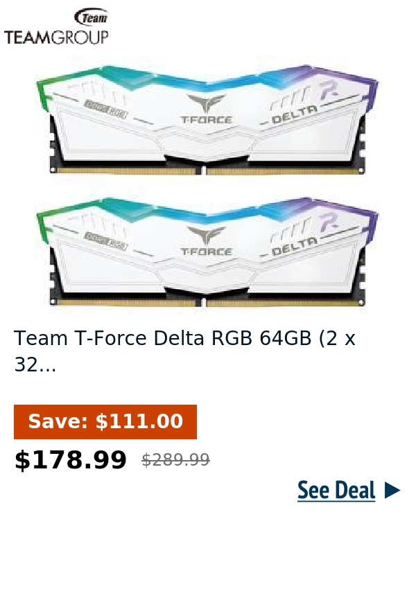 Team T-Force Delta RGB 64GB (2 x 32...