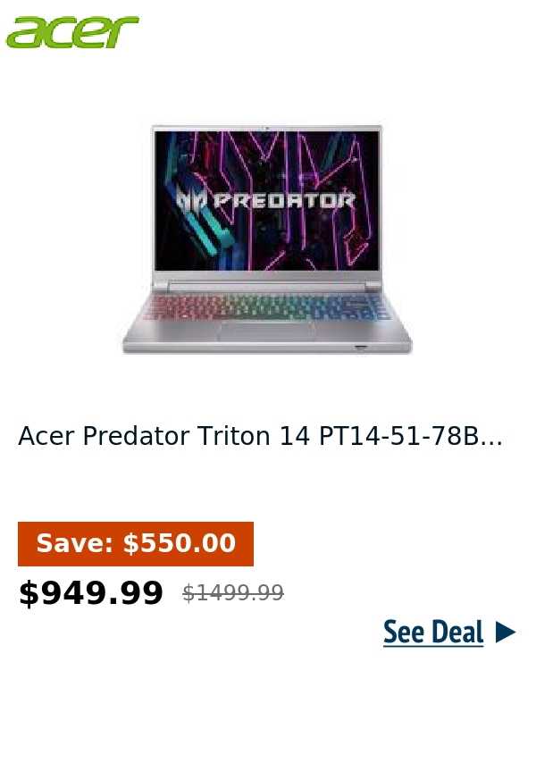 Acer Predator Triton 14 PT14-51-78B...