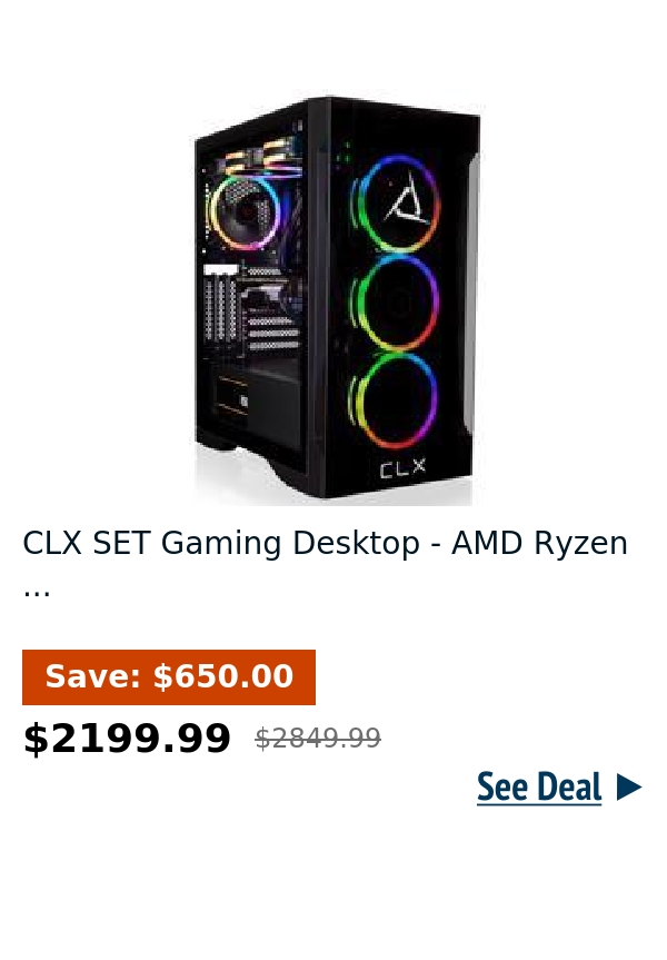 CLX SET Gaming Desktop - AMD Ryzen ...