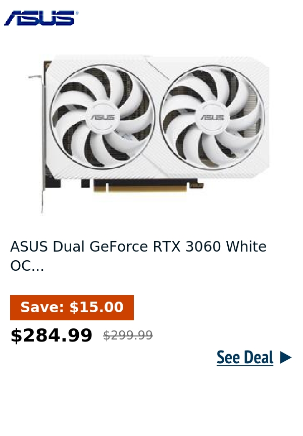 ASUS Dual GeForce RTX 3060 White OC...