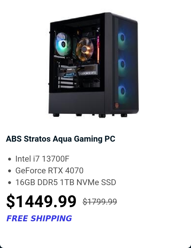 ABS Stratos Aqua Gaming PC 