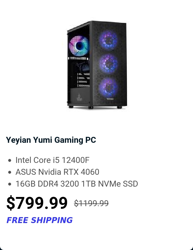 Yeyian Yumi Gaming PC 